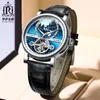 Relógios de pulso Tevese relógio automático Man Luxury Sport Mechanical Watches Mens Hollow Luminous Skeleton Tourbillon Wristwatch Relogio