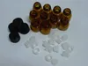 1 ml (1/4 dram) Amber Glass Essential Oil Bottles, Orifice Reducer no Hole& cap 50 pack Factory Price Wholesale