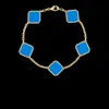 18 Style luksusowa bransoletka koniczyny z logo projektant biżuterii dla kobiet Cleef Love Charm Bracelets Prezenty Bożego Narodzenia Prezent Never Fade