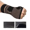 1pc Copper Professional Strap Sports Sport Safety Compression Luvas de compressão Protetor Pulseiro Artrite Suporte de suporte Elastic Palm Hand P230523