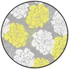 Mattor Modern Hem Dekorativ rund matta Pion Blomma Plant Yellow White Area Mattor