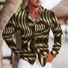 Casual shirts voor heren vintage mode voor mannen luipaarddruk Oversized lange mouw knop topheren kleding ontwerper camisas y blusas