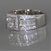 2022 Solitario Hombre 6mm Anillo de diamante 100% Real 925 joyería de plata esterlina Compromiso Anillos de boda para hombres Fiesta Bijou