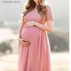 Annelik Elbiseleri Kısa Kollu Dantel Şifon Doğum Elbiseleri Fotoğraf çekimi için Hamile Kadınlar Maxi Elbise Elbise Bebek Duş Fotoğrafçılık Prop T230523