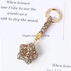 Keychains Bedanyards Diamond Star Keychain Pingente Shining Rhinestone Ladies Bag Decoration Chain Chain Fashion Acessories Keyring Dr Dhocl