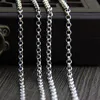 Stand catene di maglione in argento sterling autentico collane per donne e uomini accessori per collane di perline a forma rotonda 1832 pollici