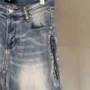 Designer Clothing Amires Jeans Denim Pants 606 Mens Jeans Mens High Street Amies Fashion Brand Light Color Wash Water Zipper Splice Motorcycle Slim Fit Feet Pants Dis