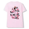 2024 MENS A S C T Shirts Fashion Designer Shirt Club Antis Socials Cross Letter Imprime T-shirt Casual Casual Loose Short à manches