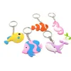 Keychains Lanyards PVC Tropical Fish Marine Animal Cartoon Keychain Hanger Keyring Fashion Accessoires Key Chain Drop levering DHBXE