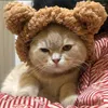 Собачья одежда Симпатичная плюшевая шляпа для кошачьих головных уборов на столовую посуду оптом для аксессуаров для щенков маленькие собаки