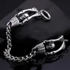 Brazalete gótico calavera cuerpo pulsera para hombres joyería de motorista pulseras para hombre en la mano cadena accesorios de acero inoxidable al por mayor