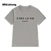 Camiseta Mens T Shirt Marka Yaz Moda Kadınlar Mujer Kısa Kollu Poleras Serin Tee Femme T-Shirts Paris Tshirts Pamuk Üstü