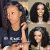 Brasiliansk lockig kort bob spets mänskliga hår peruker för svarta kvinnor 150 densitet vattenvåg spetsar frontala peruker remy