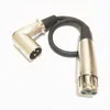 Microphone 90 Degree Angled XLR 3Pin Male to Femmale plug Audio MIC Connector Cable About 30CM/ 1PCS