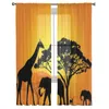 Занавес африканские животные в саванне прозрачные шторы для гостиной спальни кухня Тул Дом Декоративные панели