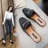 Sandalen Teen bedekt Half Slippers Damesmode Sandalen Hete Zomer Dikke Hak Lazy Slides Muller Schoenen Platte 230417