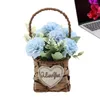 Flores decorativas cesta artificial cesto de cravo falsa peça central de cestas de flores falsas para férias de casamento de escritório diariamente