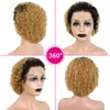 13*4 Stitching Pixie Curly Cut Short Modeling Human Hair Wigs 30# 1B/27 1B/350 Ombre Color