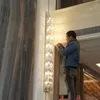 Duvar lambaları 180cm artı uzun proje kristal aydınlatma LED el fikstür büyük lüks villa oturma odası lamba aplik