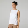 LL Damen Yoga-Oberteil, ärmellos, für Damen, Fitnessstudio, T-Shirt mit Rundhalsausschnitt, Workout, lässig, Sommer YB186