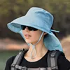 Bandanas Lightweight Hole Visor Hatts Summer Bucket For Women Big Brim Outdoor Eye Protection Sunscreen Cap Sun Hat