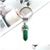 Keychains Lanyards mode Hexagonal Column Crystal Stone Keychain Pendant Natural Gemstone Key Chain Car Bag Decoration Keyring A DHGDZ