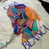 Mens T-shirts Casablanca T-shirts Män kvinnor Big Print Hawaiian Short Sleeve Cotton Tee Casa T230523