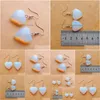 Dangle Chandelier Natural Opal Beads Stone Earrings For Women Romantic Heart Shaped Pendant Hanging Earring Fashion Jewelry R3288 Dhhj7