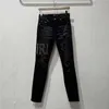 Patch amari amirl amirlies am amis imiri amiiri AM Designer Clothing Old es Jeans Denim Pants 844 New es Black Hole Made Embroidered Leather Slim Fit Slp Blue 22 Je DTK6