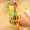 Multi Function Pens Fruit Vegetable Shape Ballpoint Creative Gel Cartoon Ballpoints Pen 4 Styles Drop Delivery Office School Busines Dhgyh