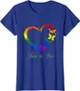 Kadın Giyim Kelebek Kalp Gökkuşağı Aşk Aşk LGBT Gay Lezbiyen Gurur T-Shirt Kadın Tişört Baskı