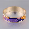 Bangle New Design Ethnic Colorful Enamel Gold Color Art Wide Stainless Steel Bangles for Women