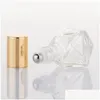 Bottiglie di imballaggio Rotolo di vetro da 8 ml su olio essenziale trasparente a forma di diamante per bottiglia Cosmetici da viaggio portatili riutilizzabili Sub Bottlin Dhhtl