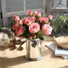 Dekorativa blommor 37 cm rosrosa Silk Peony Artificial Bouquet 3 Head Fake For Party Diy Home Wedding Decoration White