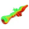 Cool Colorful Silicone Pipes Rocket Propelled Grenade Style Herb Tobacco Oil Rigs Glass Filter Bowl Portable Handpipes Smoking Cigarette Hand Holder Tube