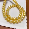 Chains 8-9mm Natural South Sea Genuine Golden Round Pearl Necklace
