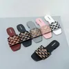 New Embroidered Fabric Summer Slides Slippers Black Beige Multicolor Embroidery Mules Womens Home Flip Flops Casual Sandals Summer Leather Flat Slide Rubber Sole
