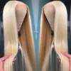 Lange freie Teil Ombre Blonde 613 gerade brasilianische Menschenhaar 13 x 4 Spitze vorne Perücke für Frauen weiche leimlose Babyhaar