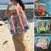 Duffel Bags High Capacity Beach Bag Waterproof Folding See Through Smooth Zipper Storage Large Clear Shoulder Tote Handbag