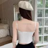 Kvinnors tankar 2023 Sommar Fransk stil Kvinnor Lace Bralette Beauty Back Underwear Sexiga Tube Tops Vest Female ADD PAD Wireless Bra Suspender