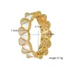 Bangle Diamond Fan Shaped Gold Plated Bangle Luxury Brand With White Shell Bracelet For Women Gold Color Charm Bracelets Jewelry Gift