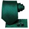 Bow Ties Green Black Plaid Silk Wedding Tie voor heren Handky manchetknoop Gift Heren Ntransontwerp Zakenfeestje Dropshiphiping Hi-Tie