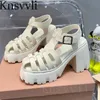 Zomerplatform Sandalen vrouw rond teen vierkant hakken schoenen dames jelly schoenen dikke sandalen dames sandalias mujer x230523