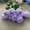 Decorative Flowers Artificial Silk Roses Bouquet Wedding Pography Flower Arrangement Props Home Living Room El Pink Blue Fake Rose