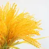 装飾的な花シミュレートされた緑の植物米5羽の水田小麦の耳の花の牧歌的なスタイルの作物の家の配置