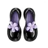 Klänningskor Spring Autumn Round Toe Japansk singel tjock botten Bow Mary Jane Women's French Retro Pumps Zapatos de Mujer