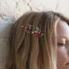 S3689 Gioielli di moda Clip laterale Fermaglio per capelli vintage a forcina di pavone da donna Fermaglio per capelli con strass colorato Bobby Pin Lady Barrette