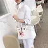 Platinum bianco Platinum Himalayan Borsa Tote Modello di coccodrillo vera pelle femminile in pelle femminile borsetta femminile Diagonale a una spalla Diagonale Tide