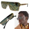 Herenglazen titanium Fe40028U Mens Bruine zonnebril Groene lenzen Goud metalen frame Zonnebril Hardware Luxe Casual bril