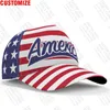 Casquettes de baseball Amérique Casquette de baseball Gratuit Nom sur mesure Équipe Us Chapeaux Usa Pays Voyage American Nation United States Star Flag Headgear 230522